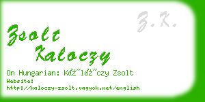 zsolt kaloczy business card
